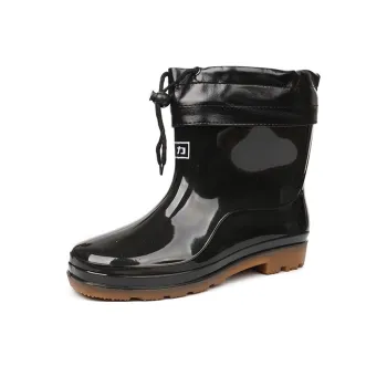 Warrior Wear resistant And Waterproof Rain Boots Men's Black