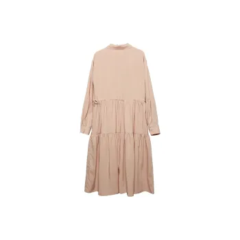 MUGUOGUOMU Long Sleeved Dress Women's Khaki