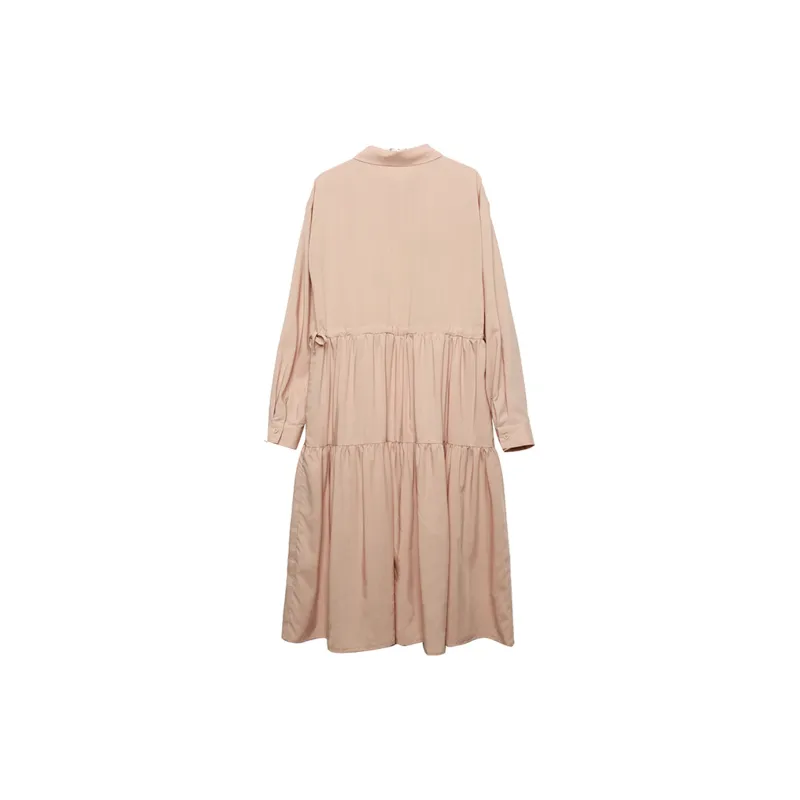 MUGUOGUOMU Long Sleeved Dress Women's Khaki-0