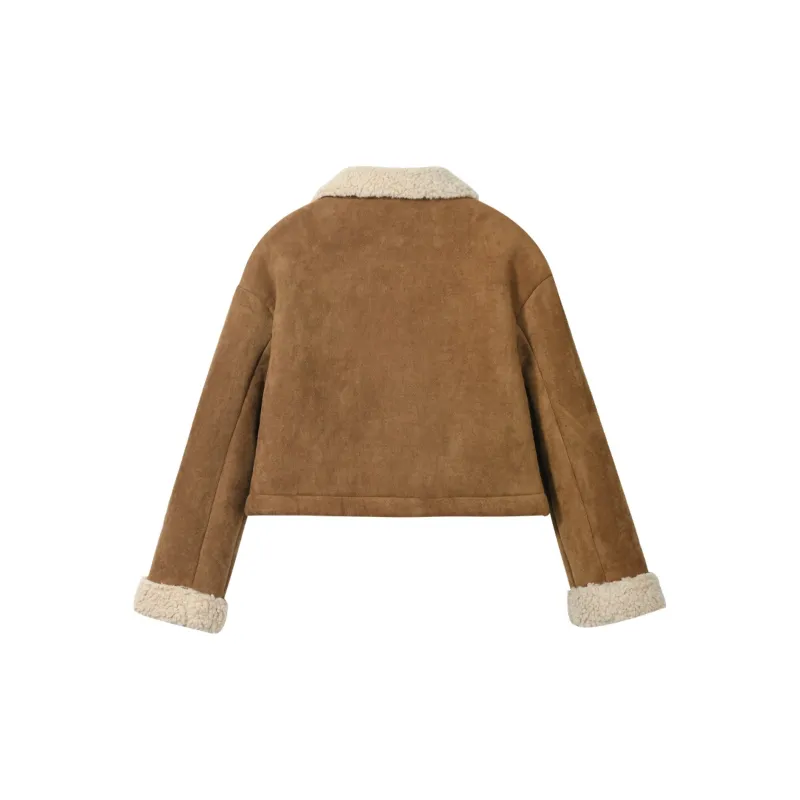 MISHOW Velvet-feel Coat Women's Tea Coffee Color-1