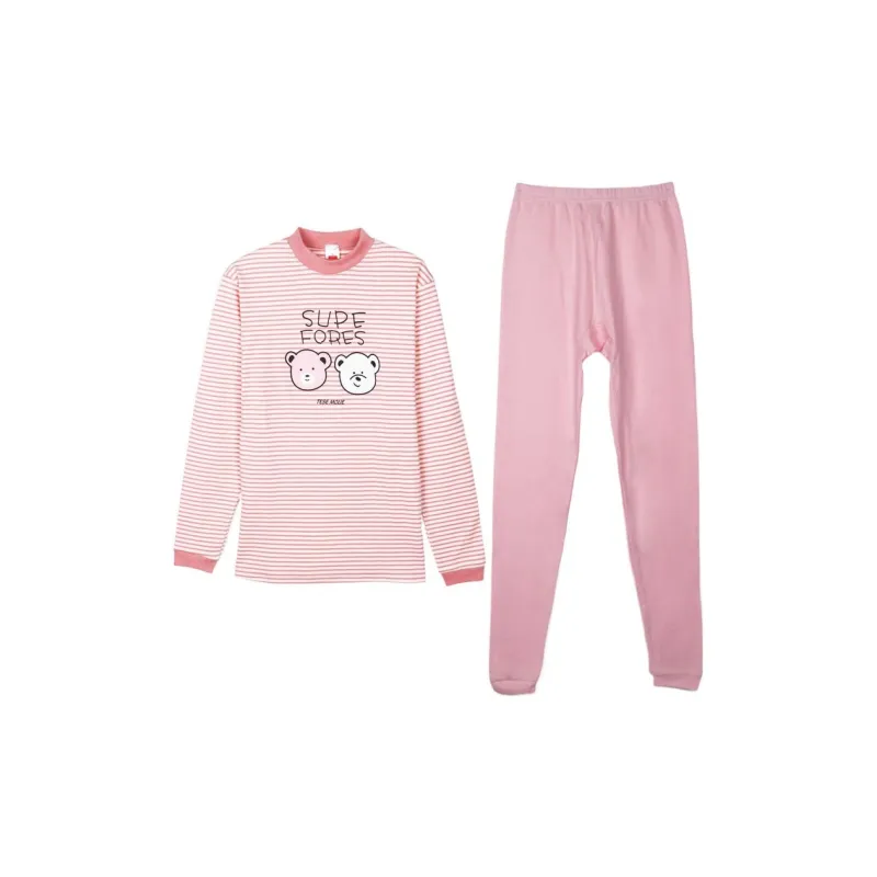 Cotton Gene Thermal Set Women's Pink-0