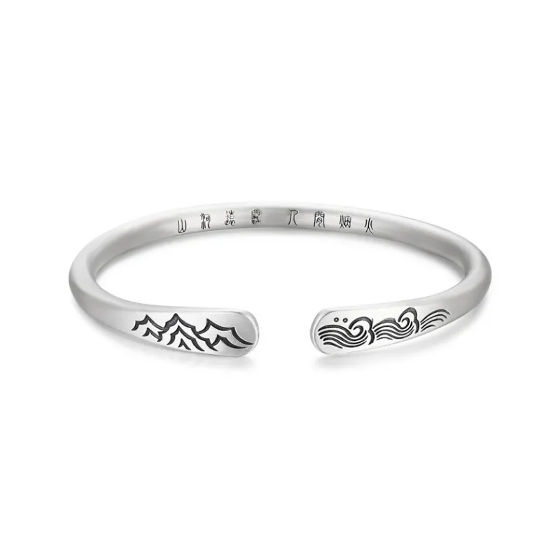 Zocai 999 Fine Silver Bangles Women's-1