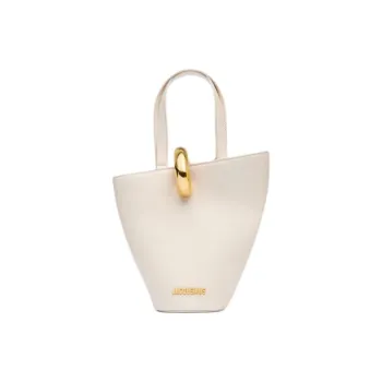 Jacquemus Cow Leather Bucket Bag, Shoulder Bag, Crossbody Bag, Handbag Mini Women's White