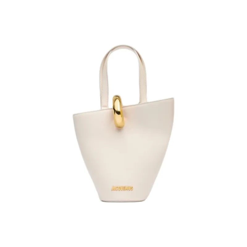 Jacquemus Cow Leather Bucket Bag, Shoulder Bag, Crossbody Bag, Handbag Mini Women's White-0