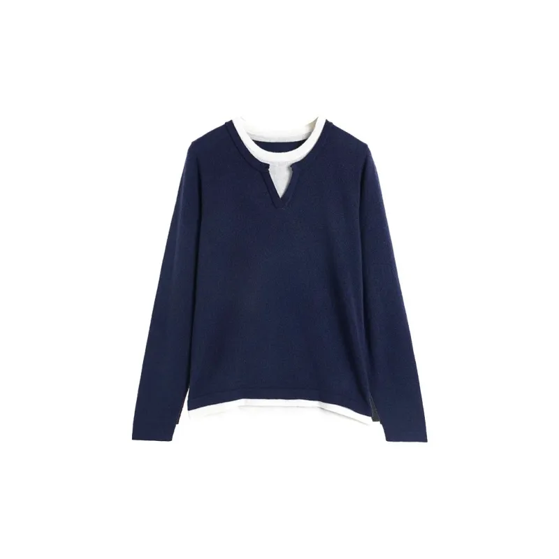 HERLAND Cashmere Sweater Women's Navy Blue-0