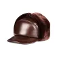 [Genuine Cow Leather]Extra Large Plush Earmuff Neck-Strap Style-Brown