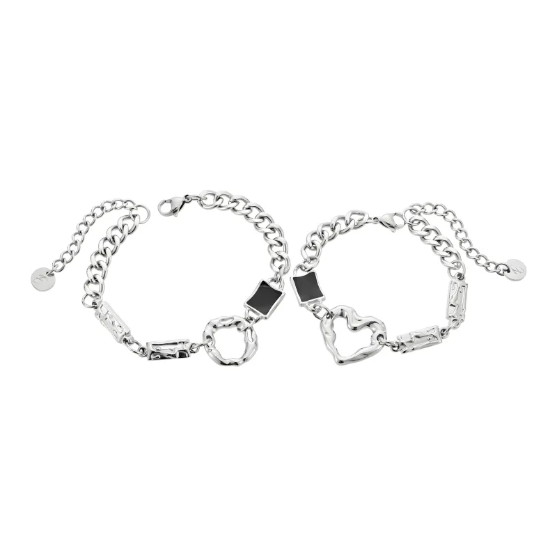 ENFANTIN Titanium Steel Glue Drip Bracelets Unisex-0