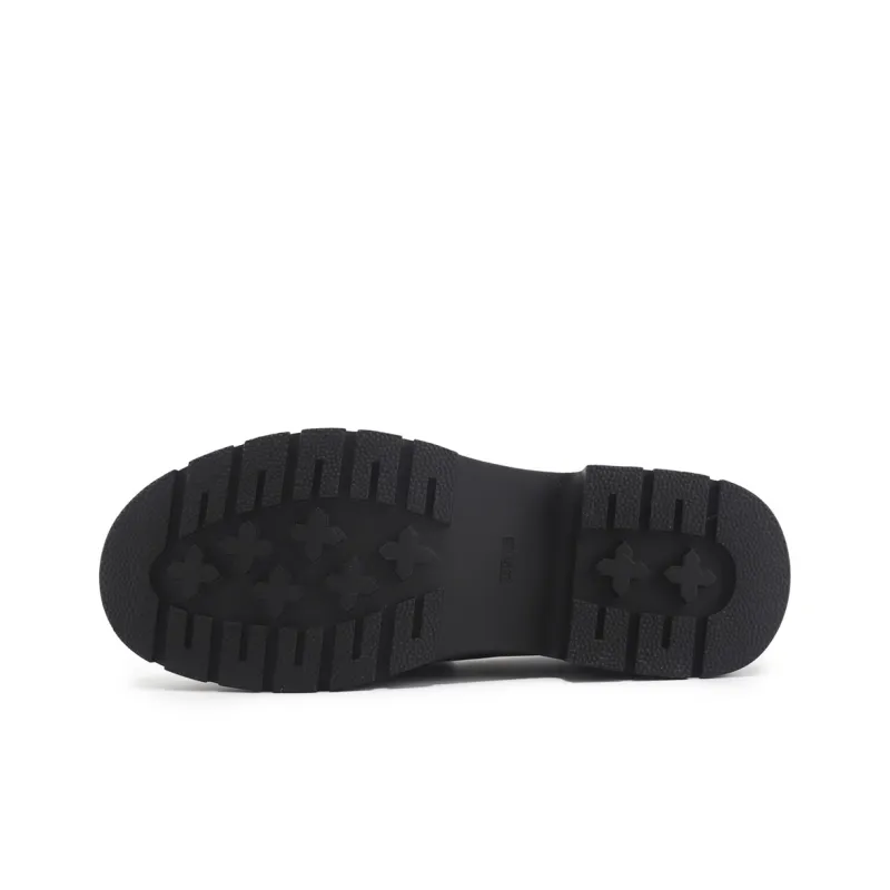 TOM TAILOR Modern Glossy Black Platform Slip on Loafers 3cm Women's Black-5