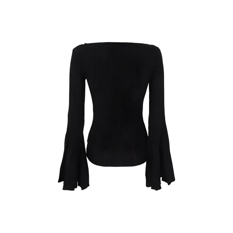 Blumarine Pleated Flared Sleeve Top-1