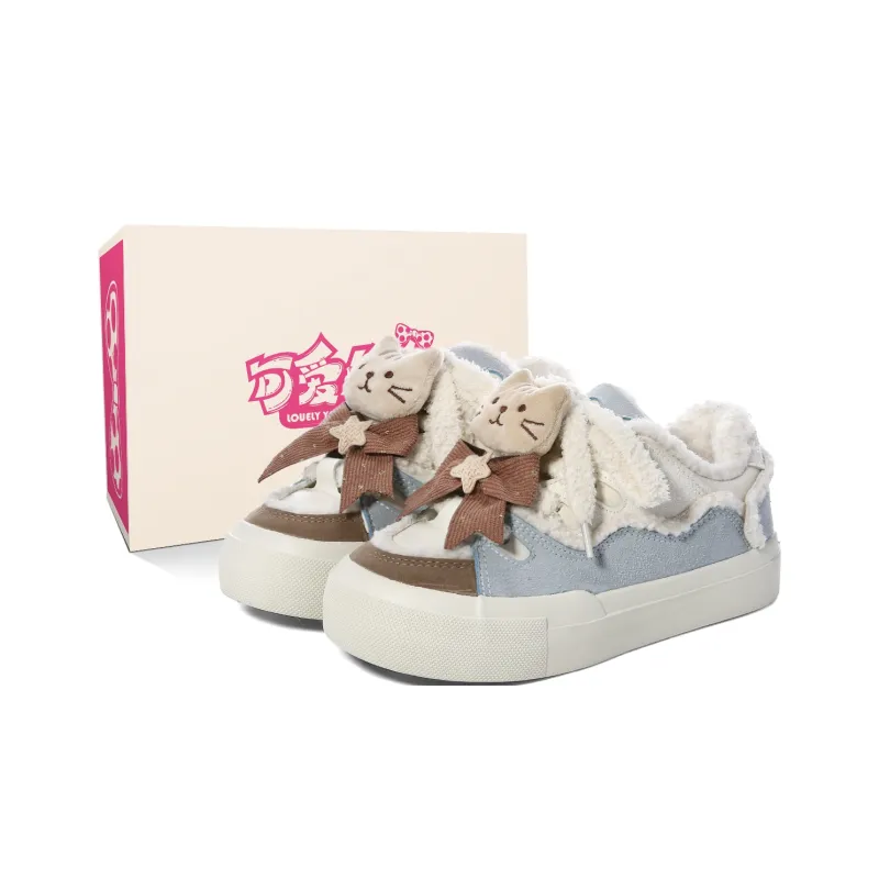 Lovely You Warm Wear Resistant Lightweight Low Top Skateboard Shoes Women's-0
