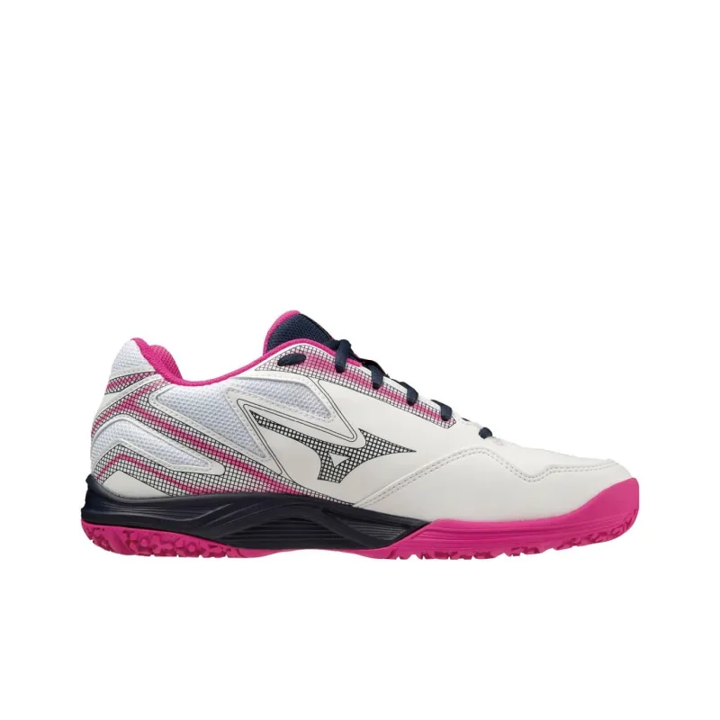 Mizuno Anti Slip Wear Resistant Low Top Tennis Shoes Women's White Pink-1