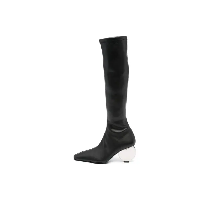 Courrèges Circle 90mm Faux-leather Knee-high Boots-2