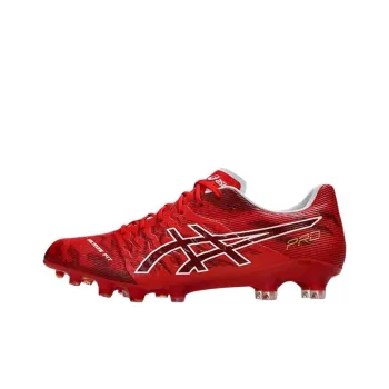 Asics Anti Slip Wear Resistant Soccer Shoes Unisex Red