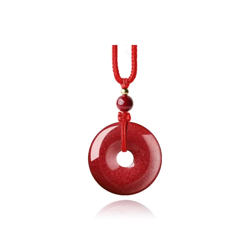 Moon Jewelry Reconstructed Cinnabar Necklaces Unisex-16