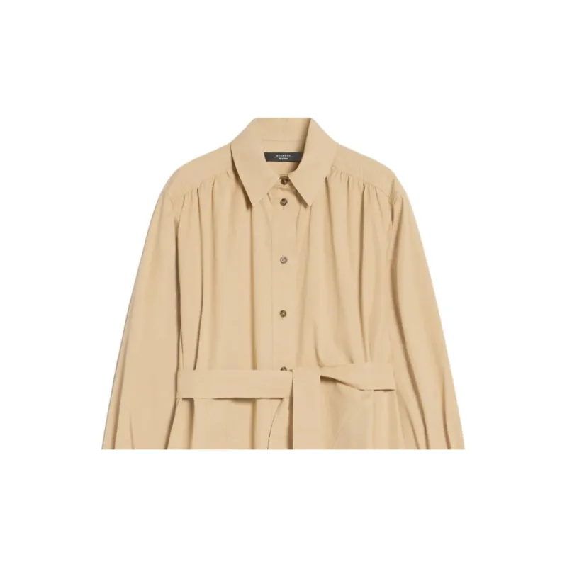 WEEKEND MaxMara Long Sleeved Dresses Women's Beige-4