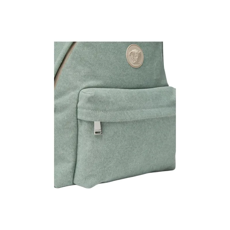 VERSACE Medusa Cotton Backpack Kids' Gray Green-2