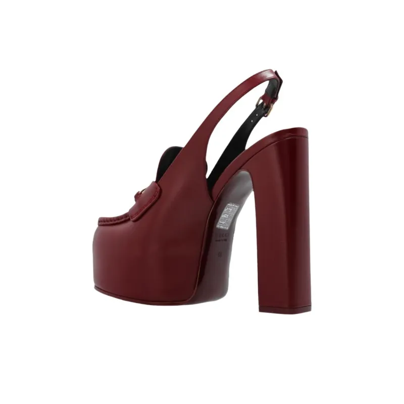 GUCCI Chunky Heel High Heels 16cm Women's Red-3