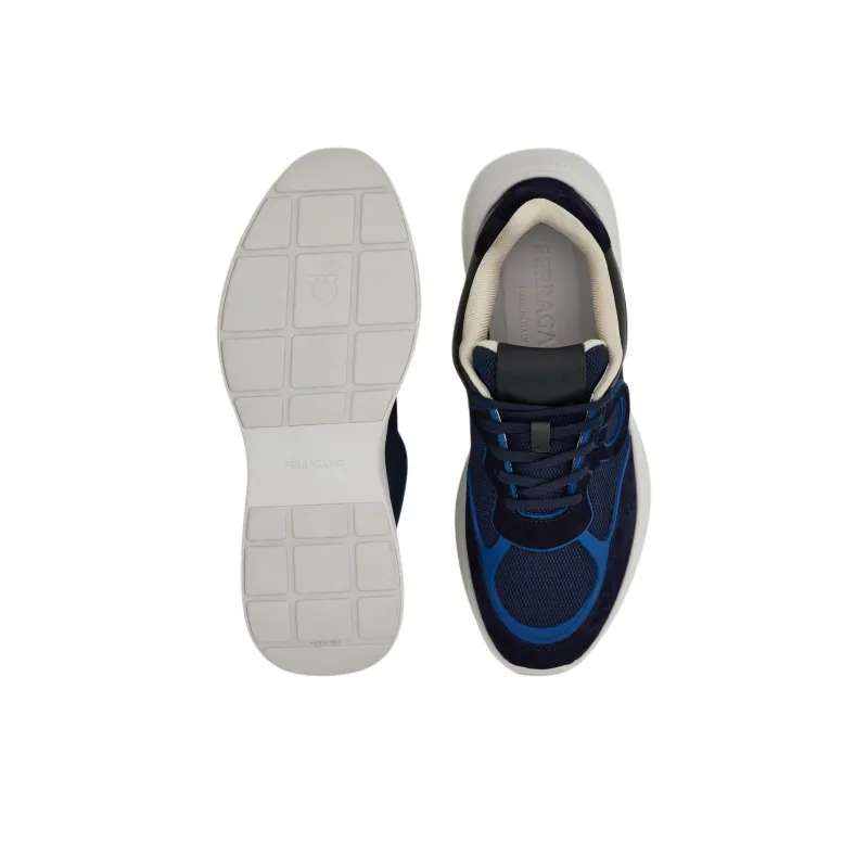 FERRAGAMO GANCINI Low Top Casual Shoes Men's Blue-3