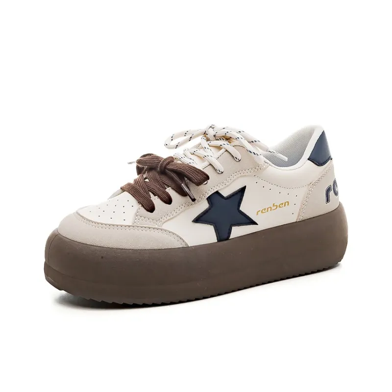 RENBEN Lightweight Support Height Increasing Low-Top Skateboard Shoes Women's-1
