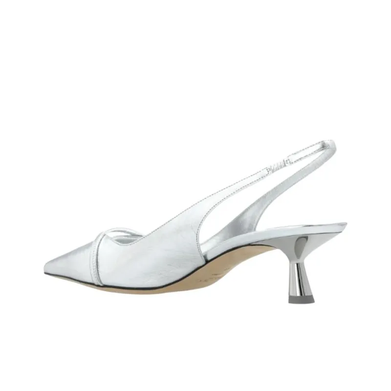 Jimmy Choo Amita Irregular Heel High Heels 4.5cm Women's Silver-3