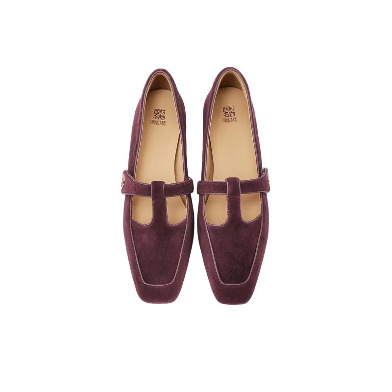 XICUNMINGWU Casual Single Shoes Women's Dark Reddish Purple-2