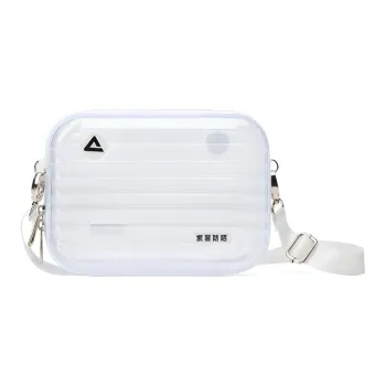 PEAK PVC Shoulder Bag, Crossbody Bag Regular Unisex All White