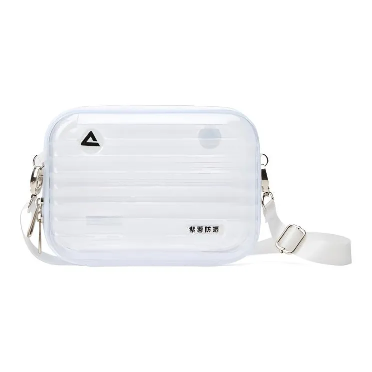 PEAK PVC Shoulder Bag, Crossbody Bag Regular Unisex All White-0