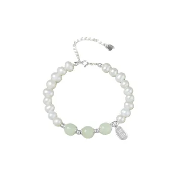 Royal Heaven's Choice Bracelets Pale Greenish White Jade Unisex