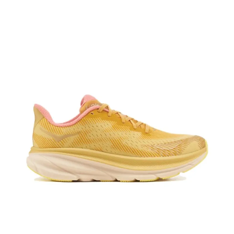 HOKA ONE ONE Clifton 9 Wear resistant And Lightweight Low Top Running Shoes Men's Yellow-1