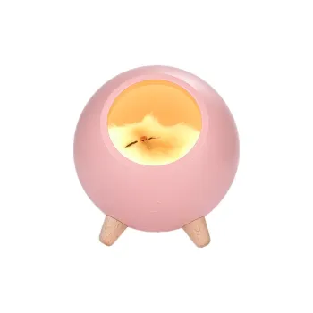 XZAN Cute Cat Bedside Companion Lamp With USB Charging, Touch Controlled Ambient Light, Creative Accessory