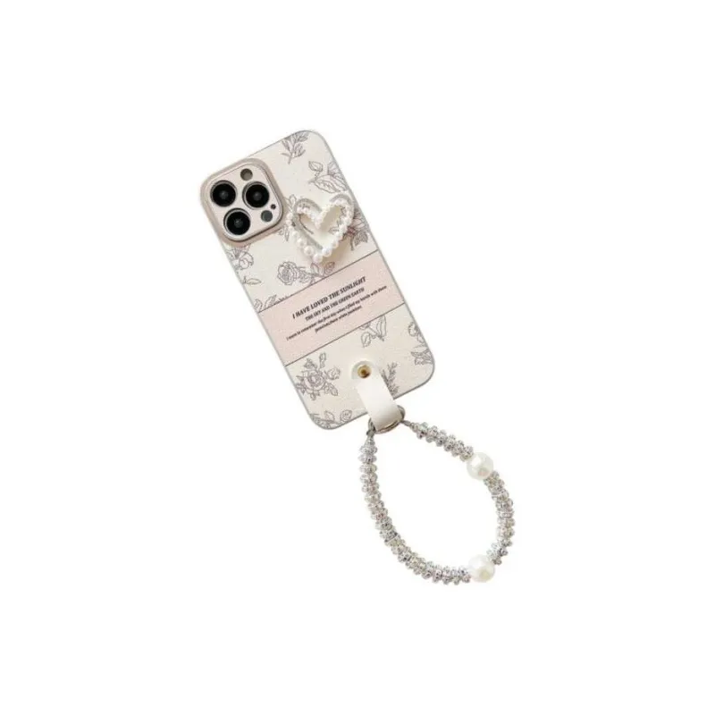 Wei Xin Leather Material English Label Rose Bracelet Phone Cases Compatible With IPhone 16/15/13/14/Pro/Ma-2