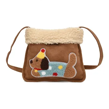 Kaka Tree Woolen Shoulder Bag Women's Brown & Khaki/Brown & White/Red/Pink