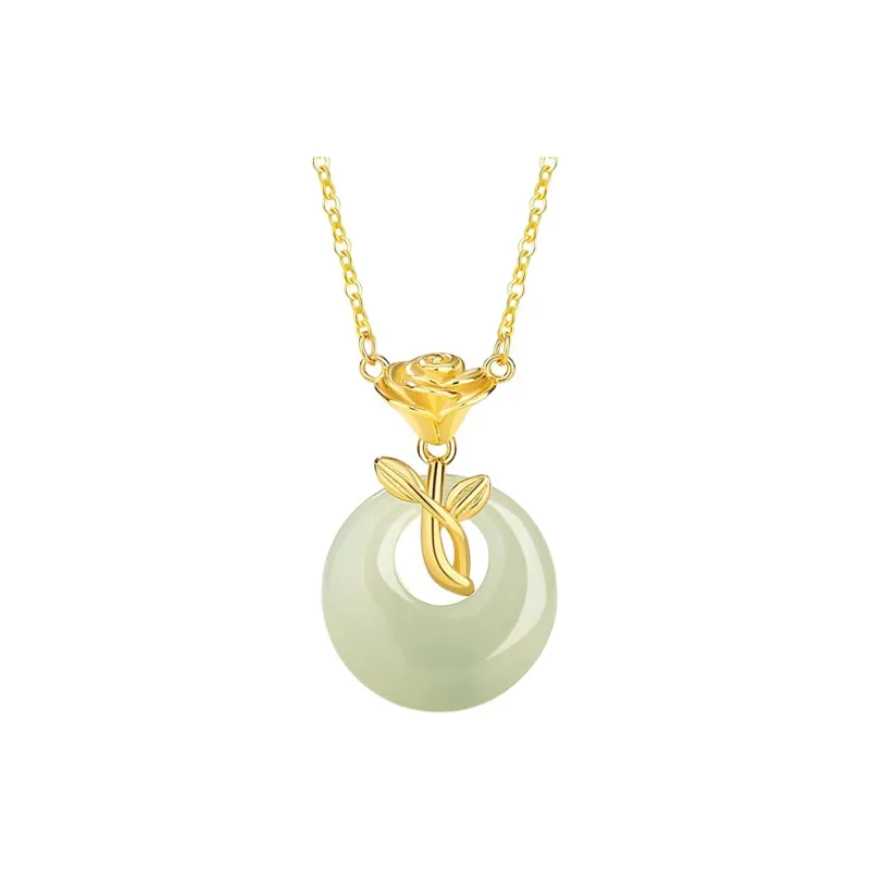 Royal Heaven's Choice Hetian Jade Pale Greenish White Jade Unisex-5