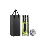 Double-Layer Thickened Glass Cup-Transparent[Crystal Lid][Black Box]