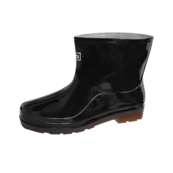 Warrior Water Resistant Wear Resistant Cushioning Rain Boots Men's Black