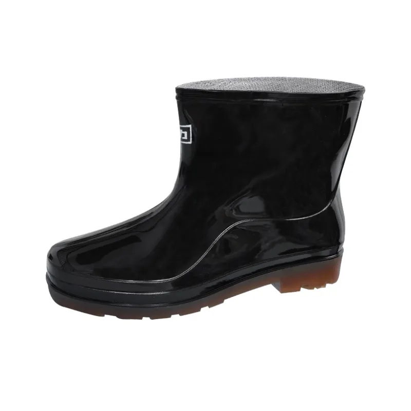 Warrior Water Resistant Wear Resistant Cushioning Rain Boots Men's Black-0