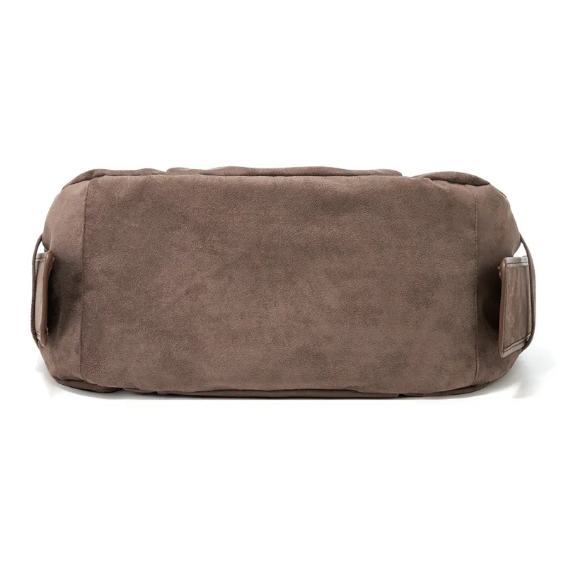 Yawei Kuroda Suede Hobo Bag Shoulder Bag Crossbody Bag Large Size Unisex Coffee-3