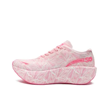50 Cushioning, Breathable, Impact Resistant Low Top Marathon Running Shoes Unisex Silver Red Pink Peach