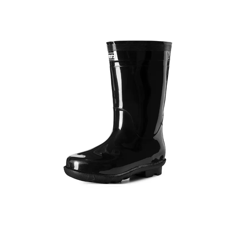 Warrior Wear resistant And Waterproof Rain Boots Men's Black-1
