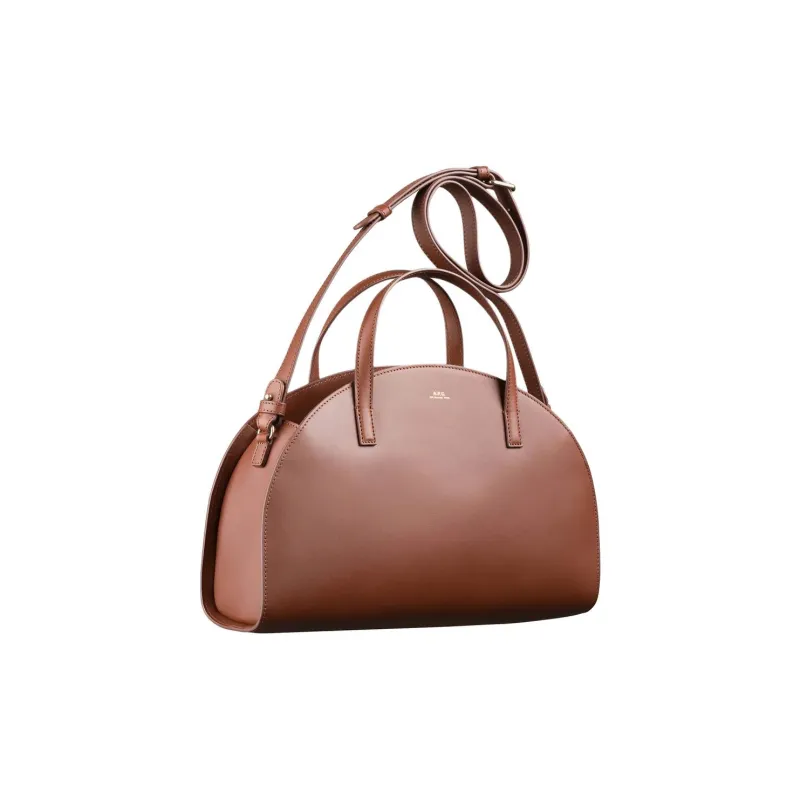A.P.C Cow Leather One Shoulder Handbags Women's Nut Brown-1