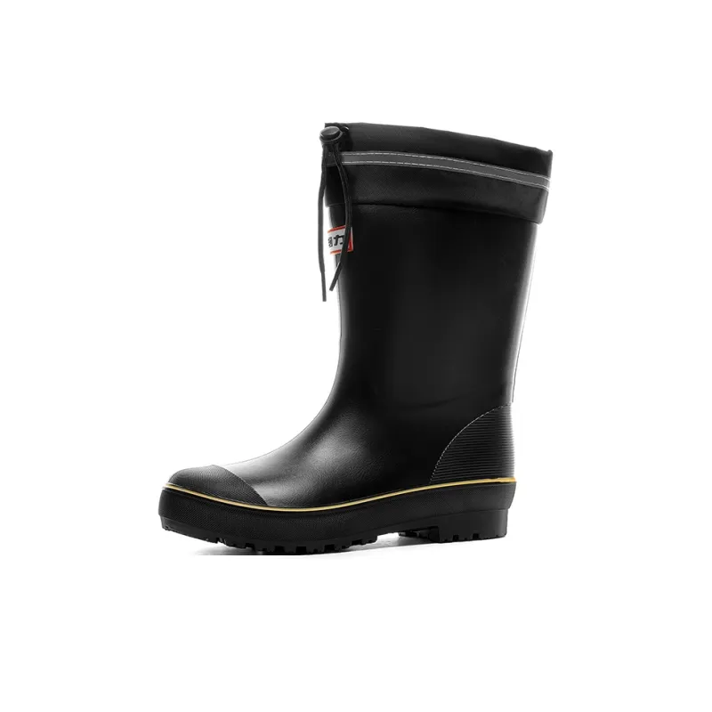 Warrior Wear Resistant Water Resistant Slip Resistant Rain Boots Men's Black-1
