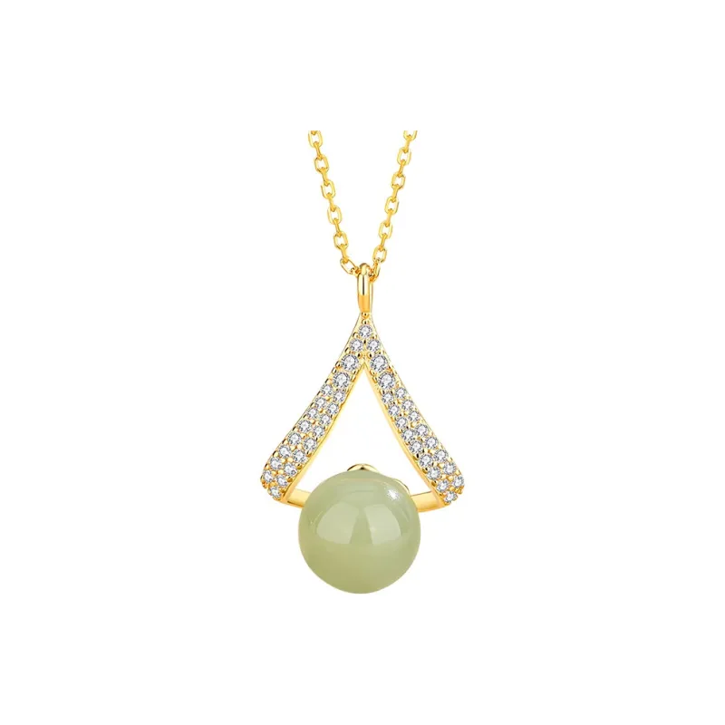 Royal Heaven's Choice Hetian Jade Pale Greenish White Jade Unisex-4