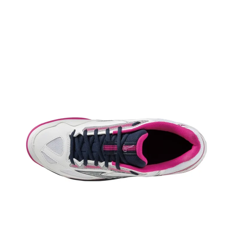 Mizuno Anti Slip Wear Resistant Low Top Tennis Shoes Women's White Pink-2