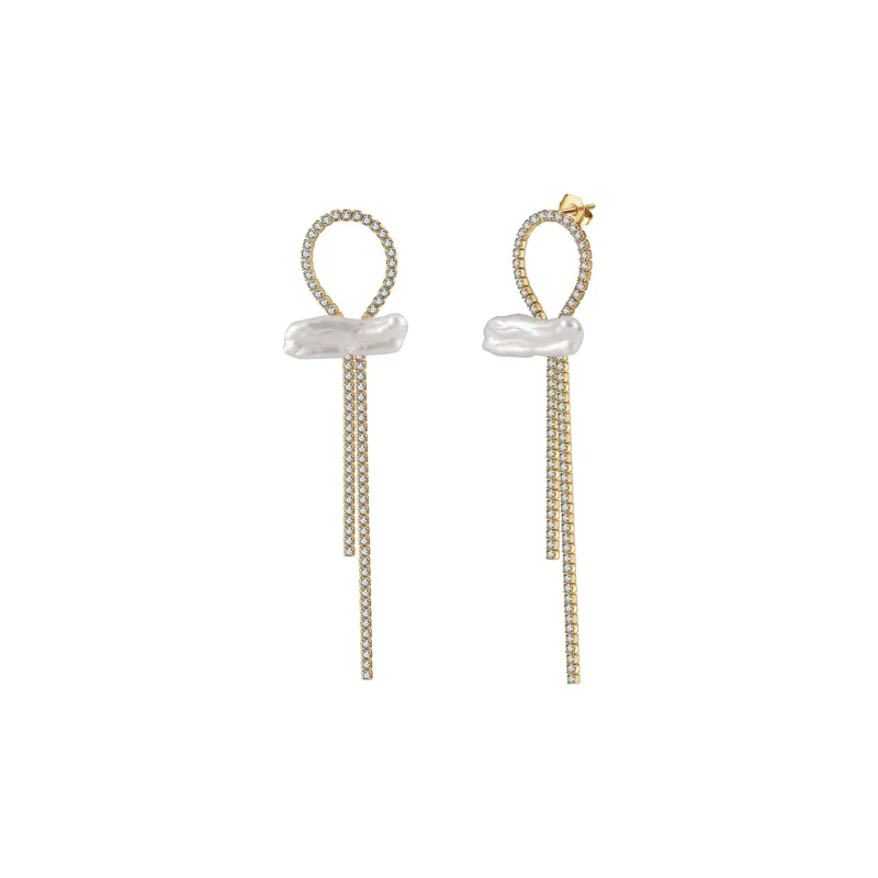 ZHENZHUAOMI Freshwater Pearl Drop Earrings Women's-0