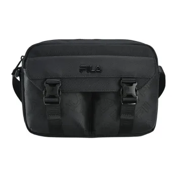 FILA Fabric Shoulder Bag, Crossbody Bag Regular Men's Black