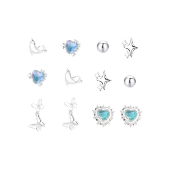 JIACUIYUN Colored Glaze Stud Earrings Women's