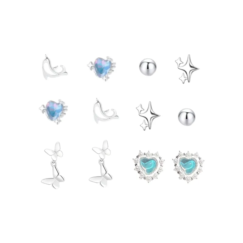 JIACUIYUN Colored Glaze Stud Earrings Women's-0