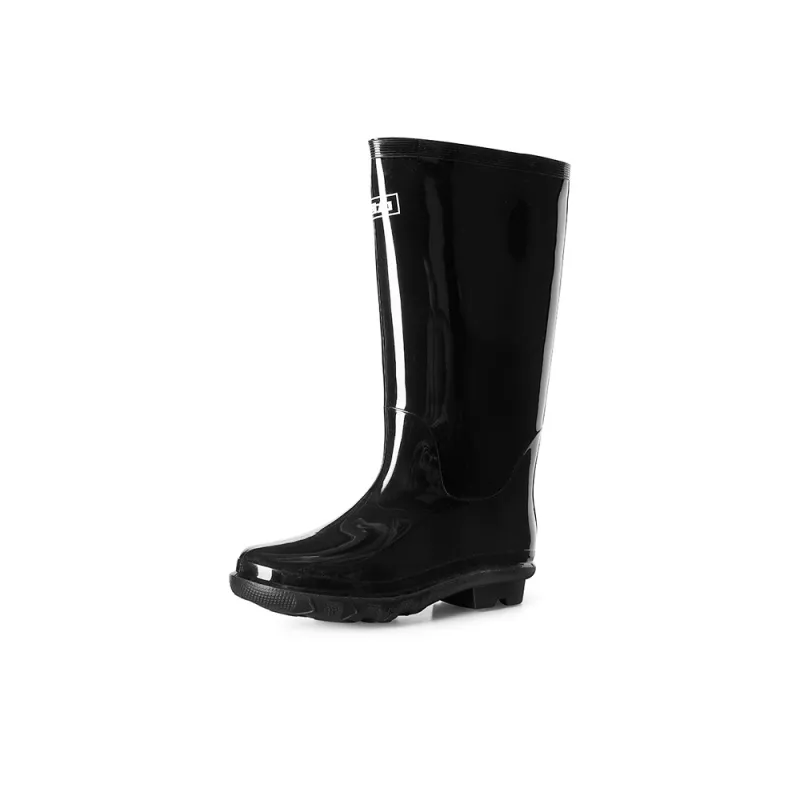 Warrior Wear resistant And Waterproof Rain Boots Men's Black-1