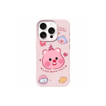 Beams TPU Material Cartoon Ruppy Beaver Litchi Grain Phone Case Compatibility Iphone16/15/14/13/12/11Pro/ProMax/Plus