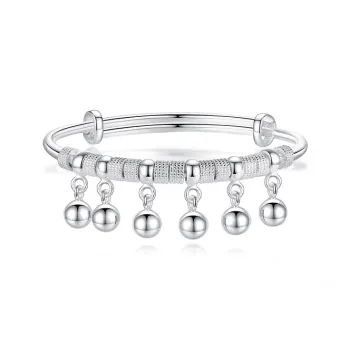 Children's Drawings S999 Fine Silver Bangles Women's